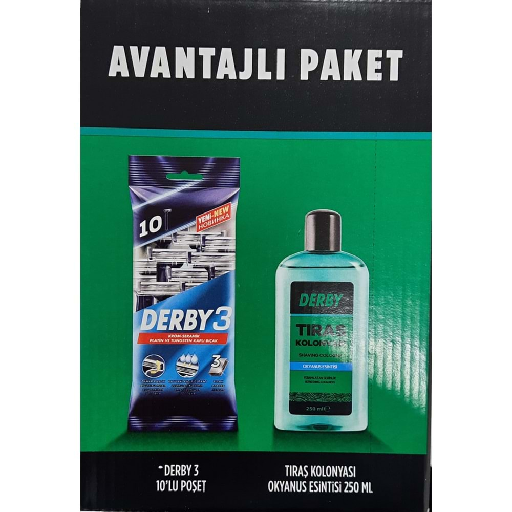 DERBY 2li Paket (Kolonya+Derby3 10lu poşet)