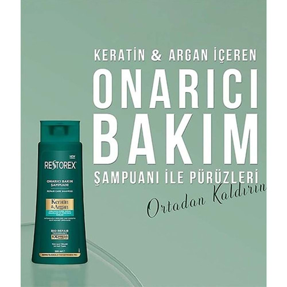 RESTOREX Şampuan (500ml) Keratin+Argan