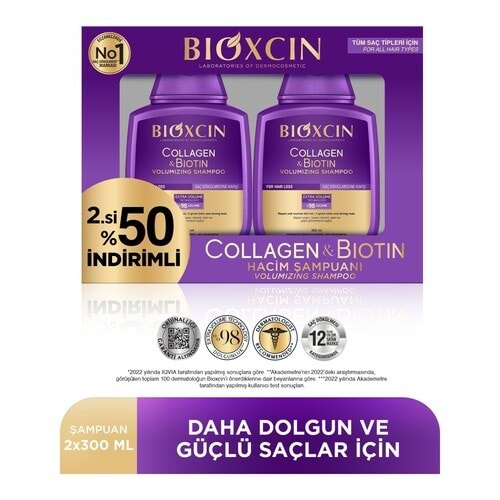 BİOXCİN Şampuan (300ml/2li) Collagen ve Biotin