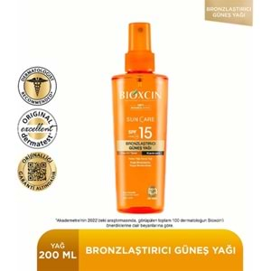 BİOXCİN Bronzlaştırıcı Güneş Yağı (200ml) F15