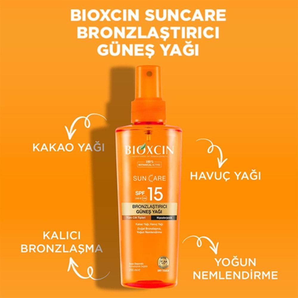 BİOXCİN Bronzlaştırıcı Güneş Yağı (200ml) F15