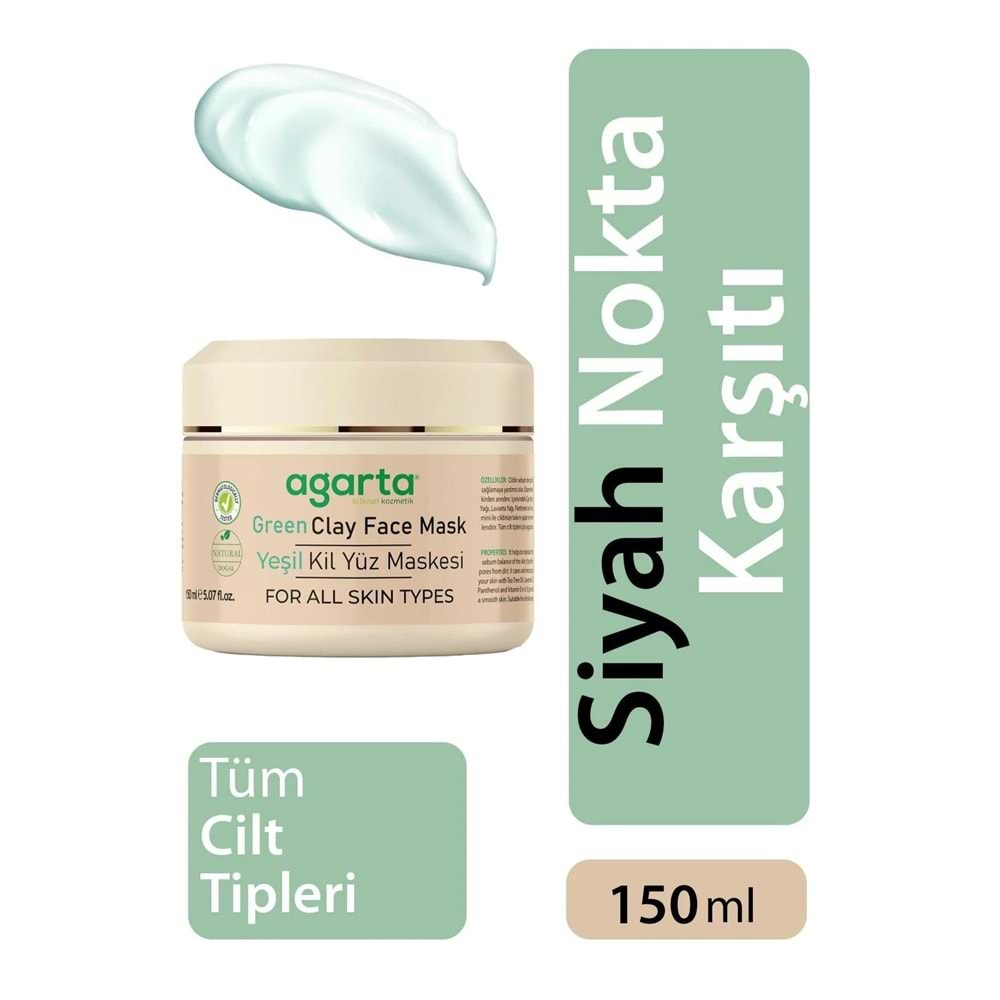 AGARTA Yüz Maskesi (150ml) Yeşil Kil