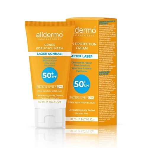 ALLDERMO Güneş Kremi (50ml) F50+ Lazer Epilasyon Sonrası