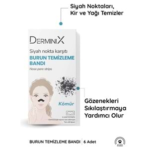 DERMİNİX Siyah Nokta Bandı (6lı) Kömür