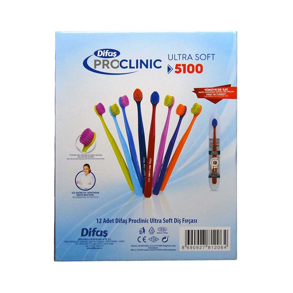 DİFAŞ Diş Fırçası Pro-Clinic Ultra Soft 5100 *12